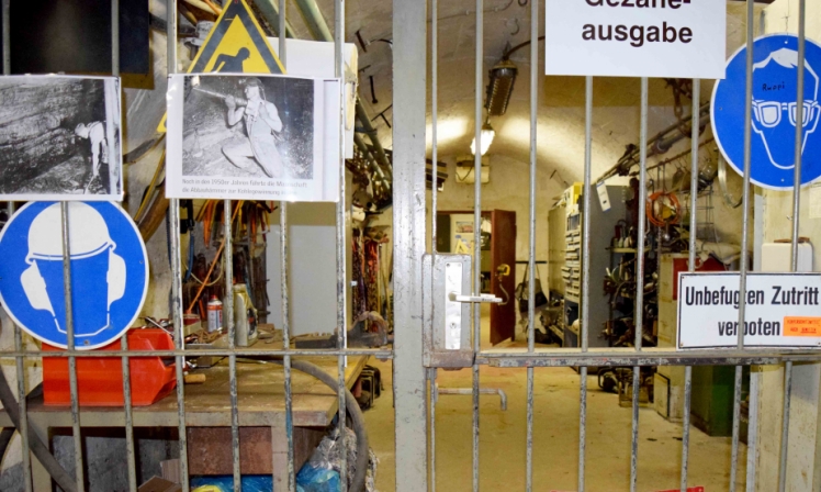 Blick in die Werkstatt des ehemaligen Lehrstollens
