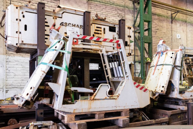 Blick auf technisches Objekt im Depot des Deutschen Bergbau-Museums Bochum