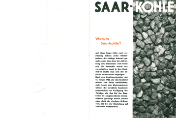 Prospektseite mit Werbetext und Zeichnung von Kohlebrocken