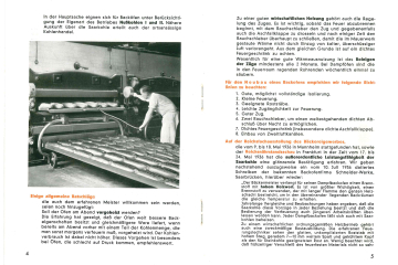 Prospektseite mit Abbildung eines Bäckers, der einen großen Backofen bedient, und Text