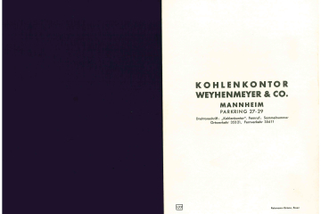 Rückseite des Werbeprospektes Saar-Kohle die bewährte Bäcker-Kohle