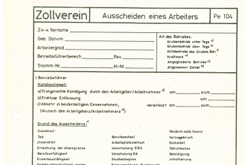 Formular bei Ausscheiden eines Arbeiters auszufüllen