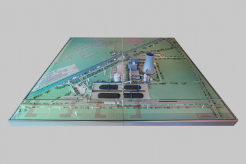 Großes Modell eines Steinkohlenkraftwerks